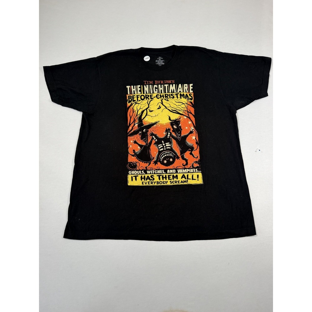 Disney Shirt Mens XL Black Nightmare Before Christmas Lock Shock Barrel Tee